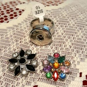 Snap button ring